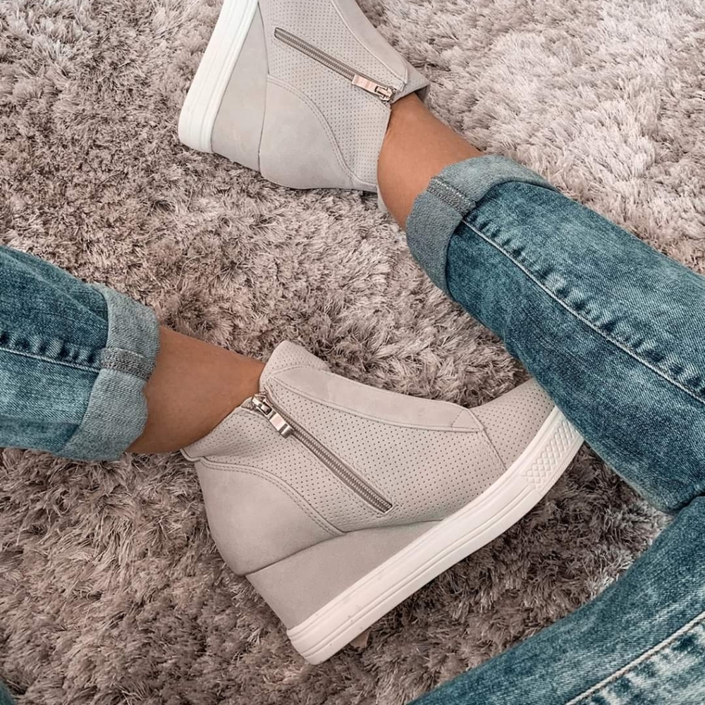 Ccoci Gray Wedge Sneakers
